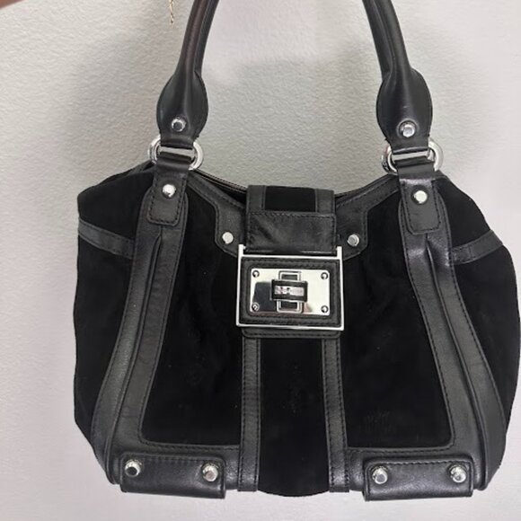 Karen Millen Handbags - Karen Millen Suede and Leather Satchel